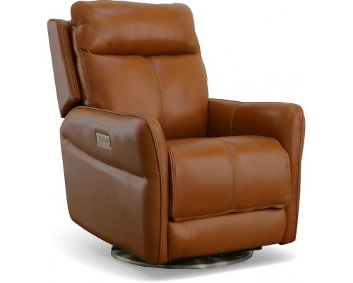 Spin Swivel Power Recliner with Power Headrest and Lumbar Grey